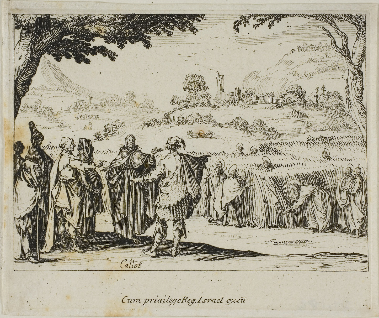 Jesus with the Pharisees, from The New Testament -  Jacques Callot (French, 1592-1635),  Poster Print Wall Art