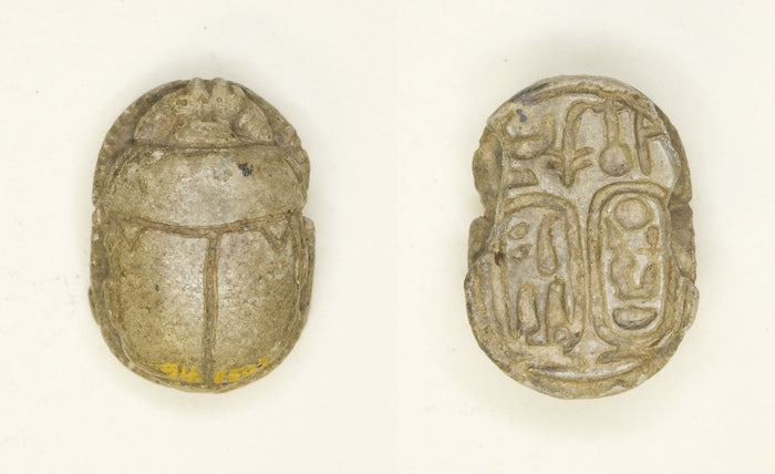 Scarab: Nebmaatra (Amenhotep III) and Queen Tiye: Egyptian,16x12