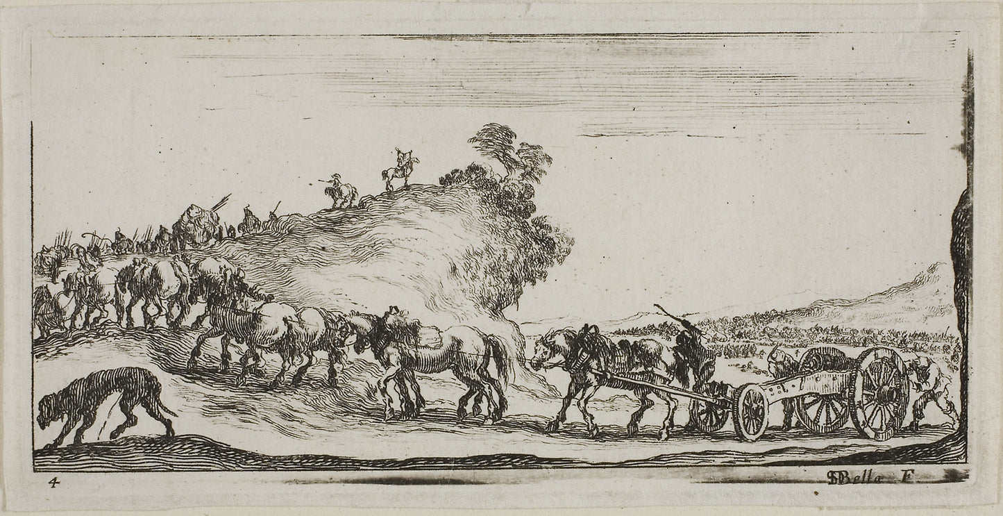 Plate Four from Drawings of Several Movements -  Soldiers -  Stefano della Bella,  Poster Print Wall Art