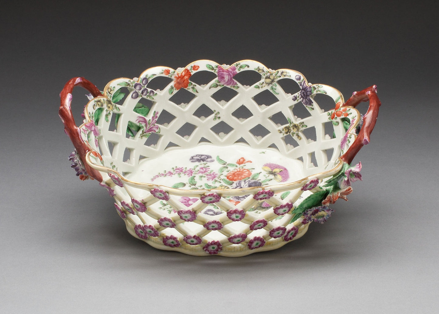 Basket -  Worcester Porcelain Factory,  Poster Print Wall Art
