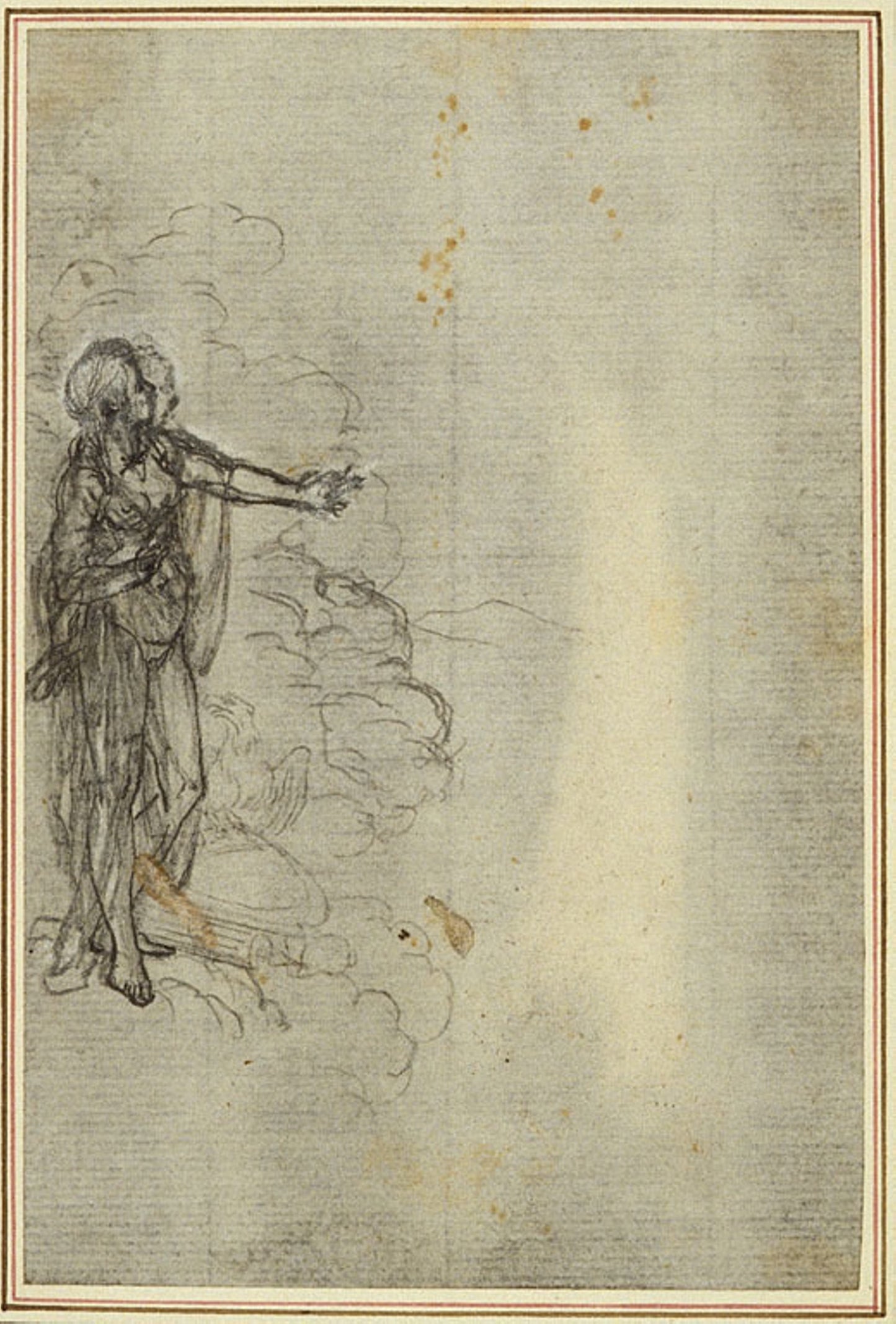 Study for Lucain's "La Pharsale", Canto I, Standing Female Figure -  Hubert François Gravelot,  Poster Print Wall Art