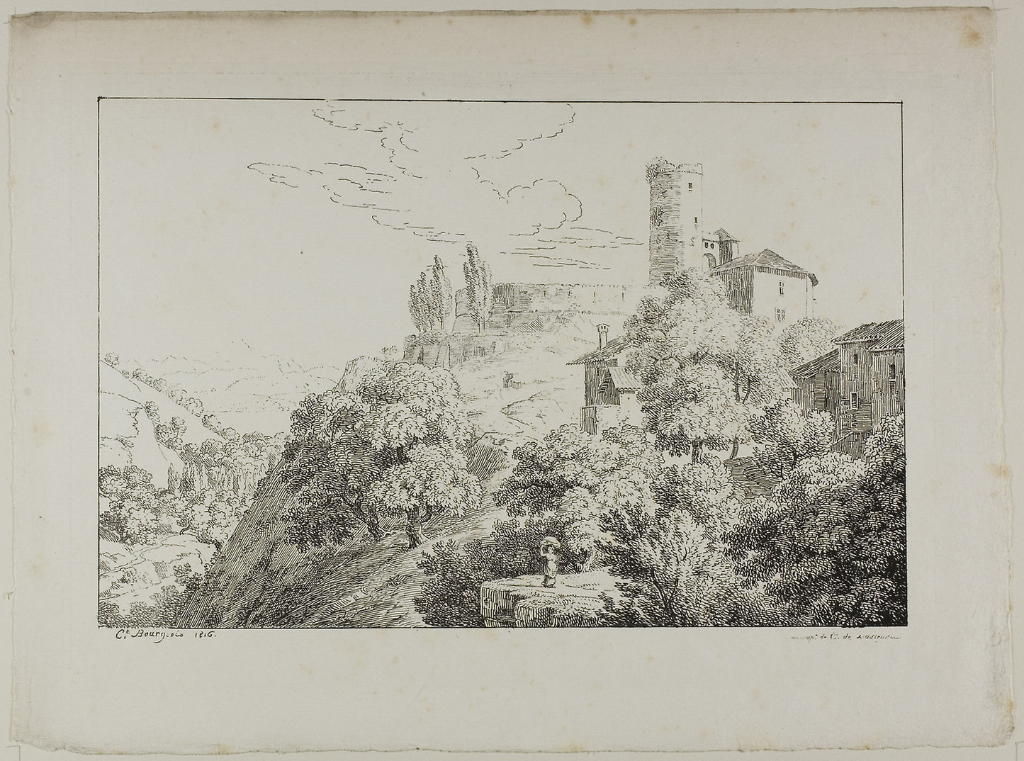 Landscape -  Constant Bourgeois (French, 1767-1841),  Poster Print Wall Art
