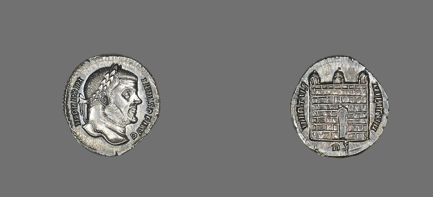 Denarius (Coin) Portraying Galerius Maximianus -  Roman,  Poster Print Wall Art