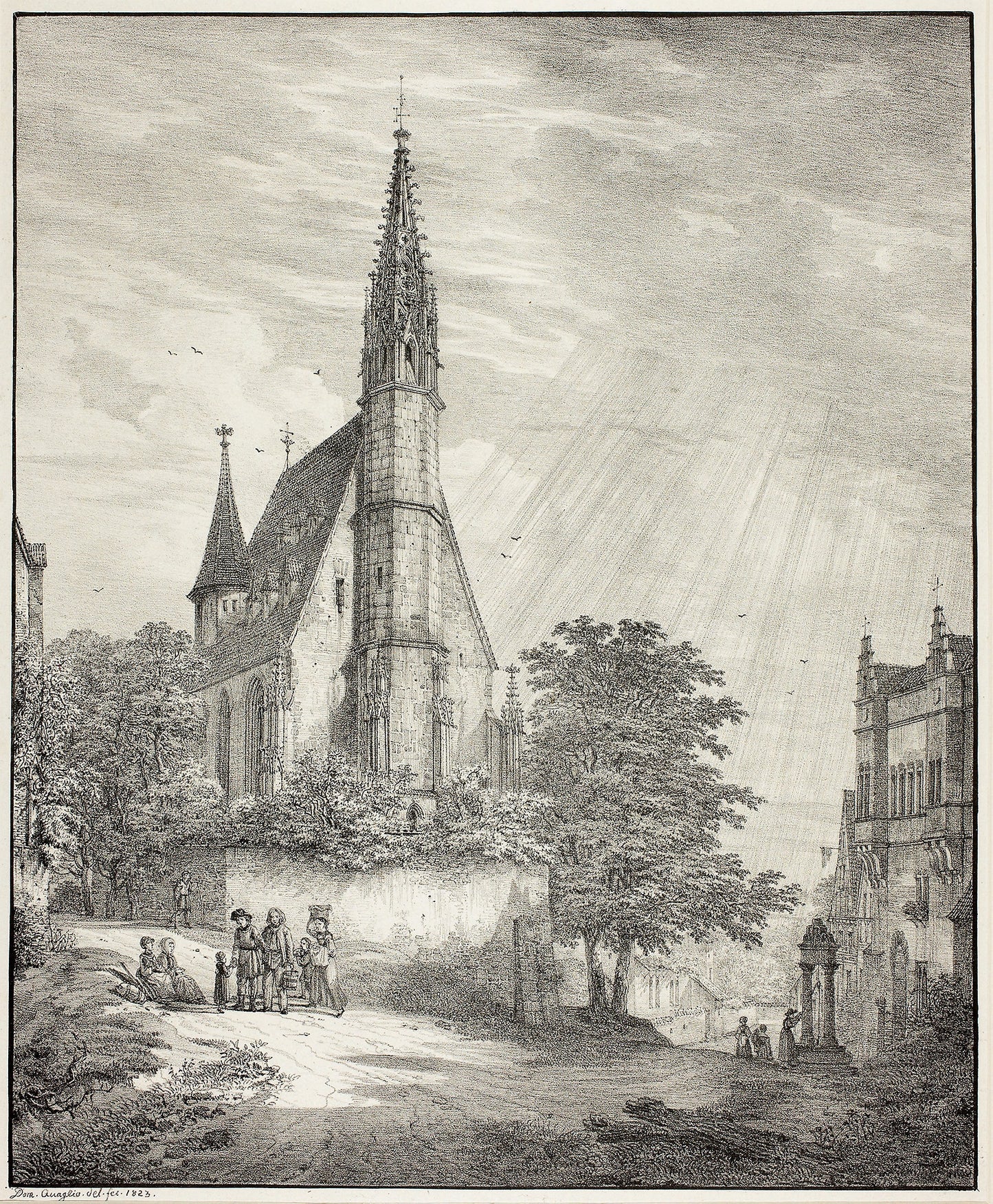 Kiderich Church in Rheingau -  Domenico Quaglio II,  Poster Print Wall Art