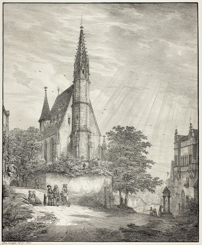 Kiderich Church in Rheingau: Domenico Quaglio II,16x12
