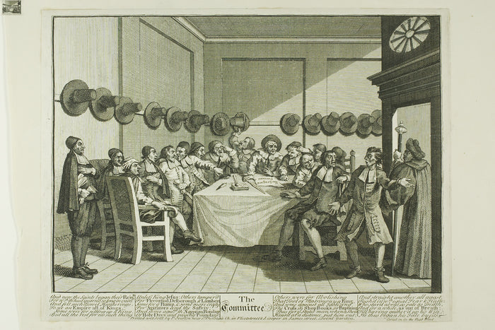 The Committee, plate ten from Hudibras: William Hogarth,16x12