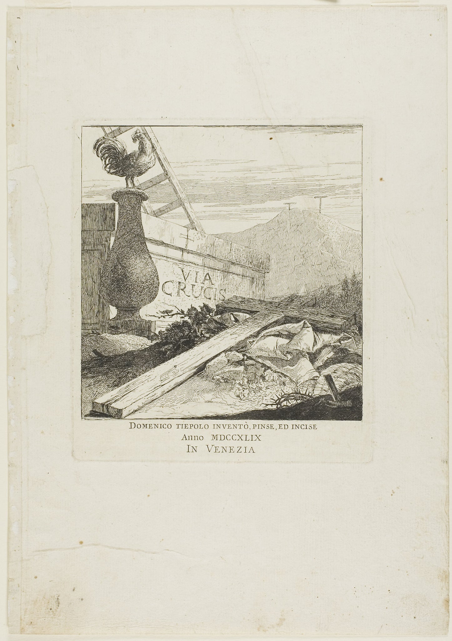 Frontispiece to Stations of the Cross -  Giovanni Domenico Tiepolo,  Poster Print Wall Art