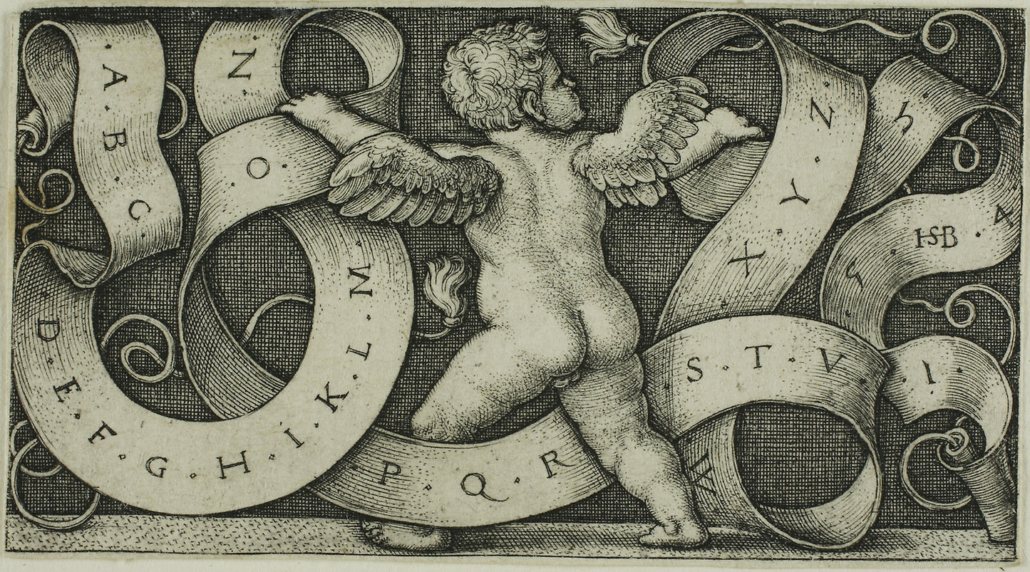 Genius with the Alphabet -  Sebald Beham,  Poster Print Wall Art