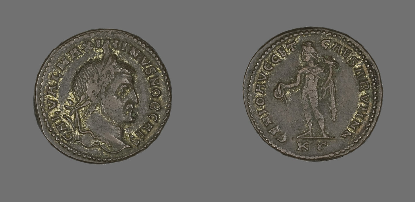 Coin Portraying Emperor Maximinus -  Roman,  Poster Print Wall Art