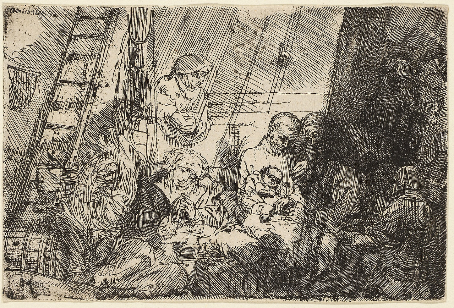 The Circumcision in the Stable -  Rembrandt van Rijn,  Poster Print Wall Art