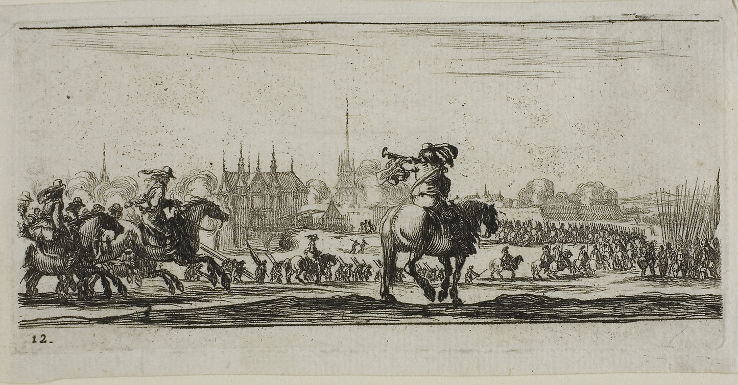 Plate Twelve from Drawings of Several Movements -  Soldiers -  Stefano della Bella,  Poster Print Wall Art