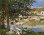 On the Bank of the Seine, Bennecourt: Claude Monet,16x12"(A3) Poster