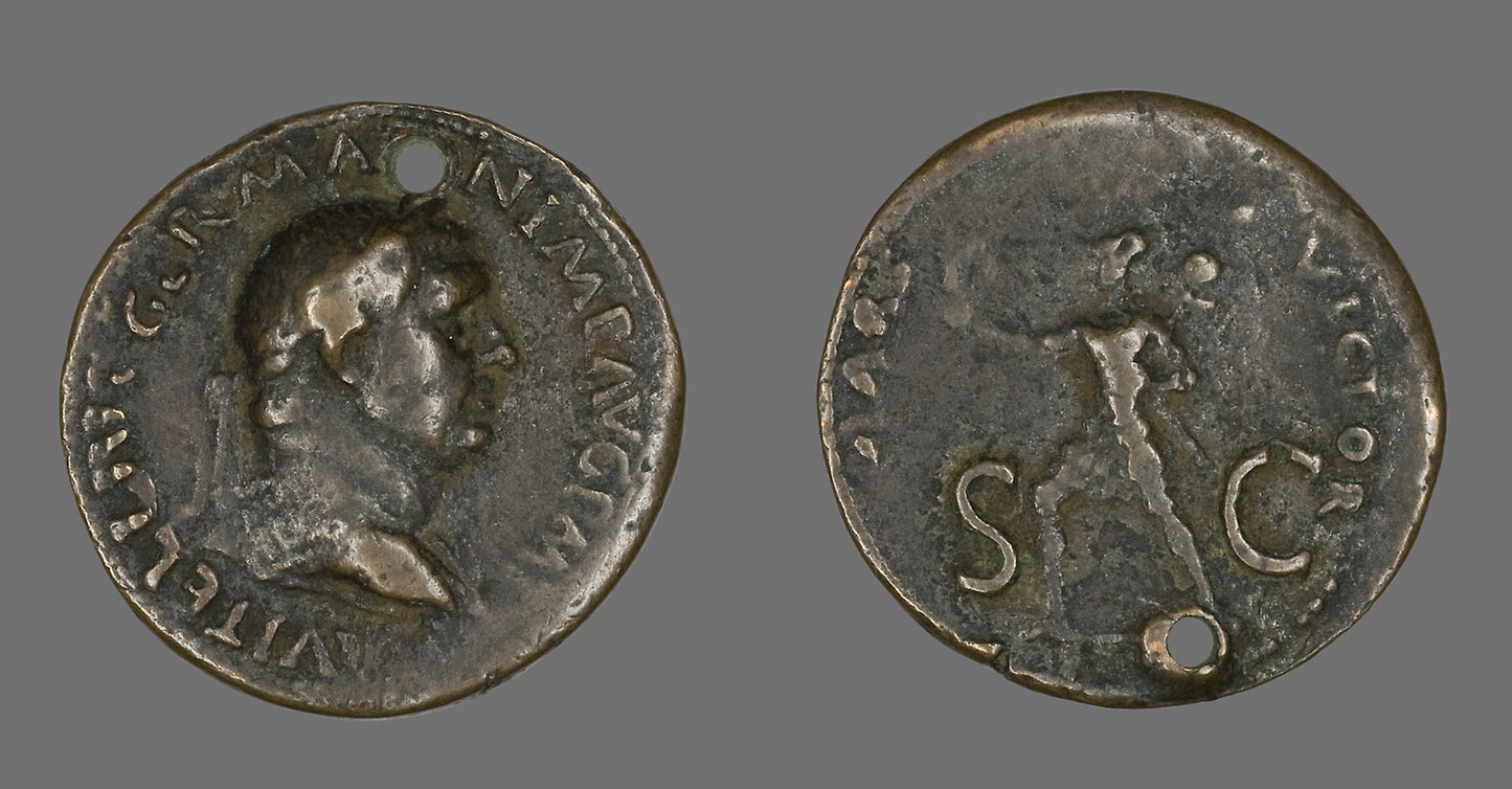 Sestertius (Coin) Portraying Emperor Vitellius: Roman,16x12"(A3) Poster