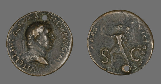 Sestertius (Coin) Portraying Emperor Vitellius: Roman,16x12"(A3) Poster