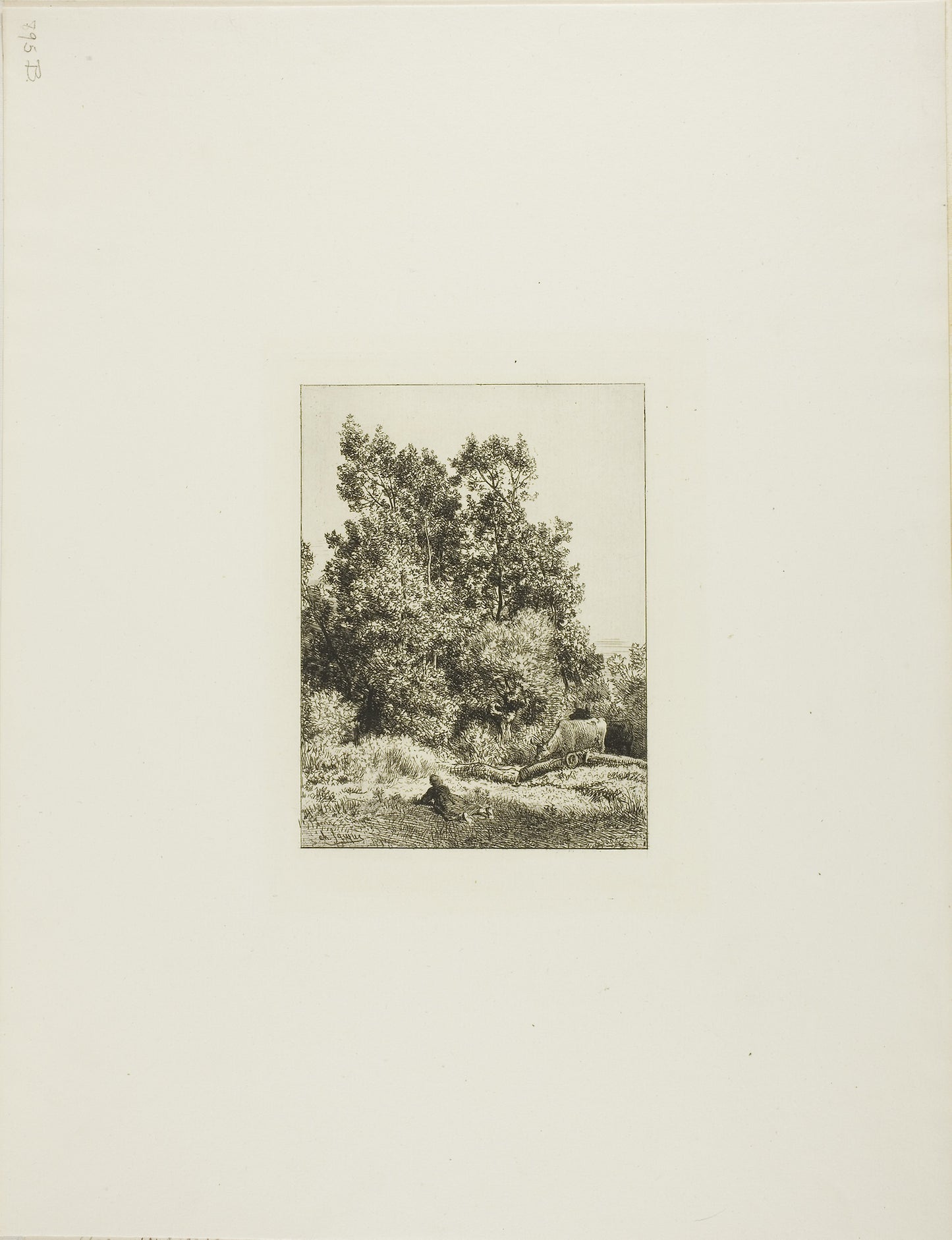 Landscape with Cowherd -  Charles Émile Jacque,  Poster Print Wall Art