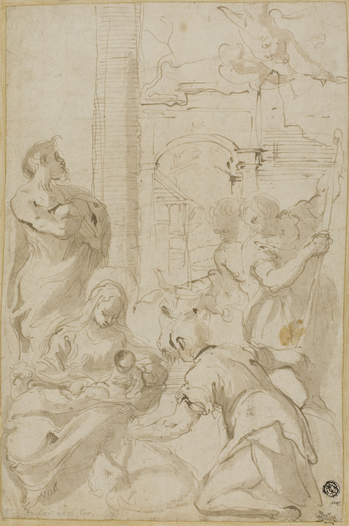Adoration of the Shepherds -  Carlo Bononi (Italian, 1569-1632),  Poster Print Wall Art