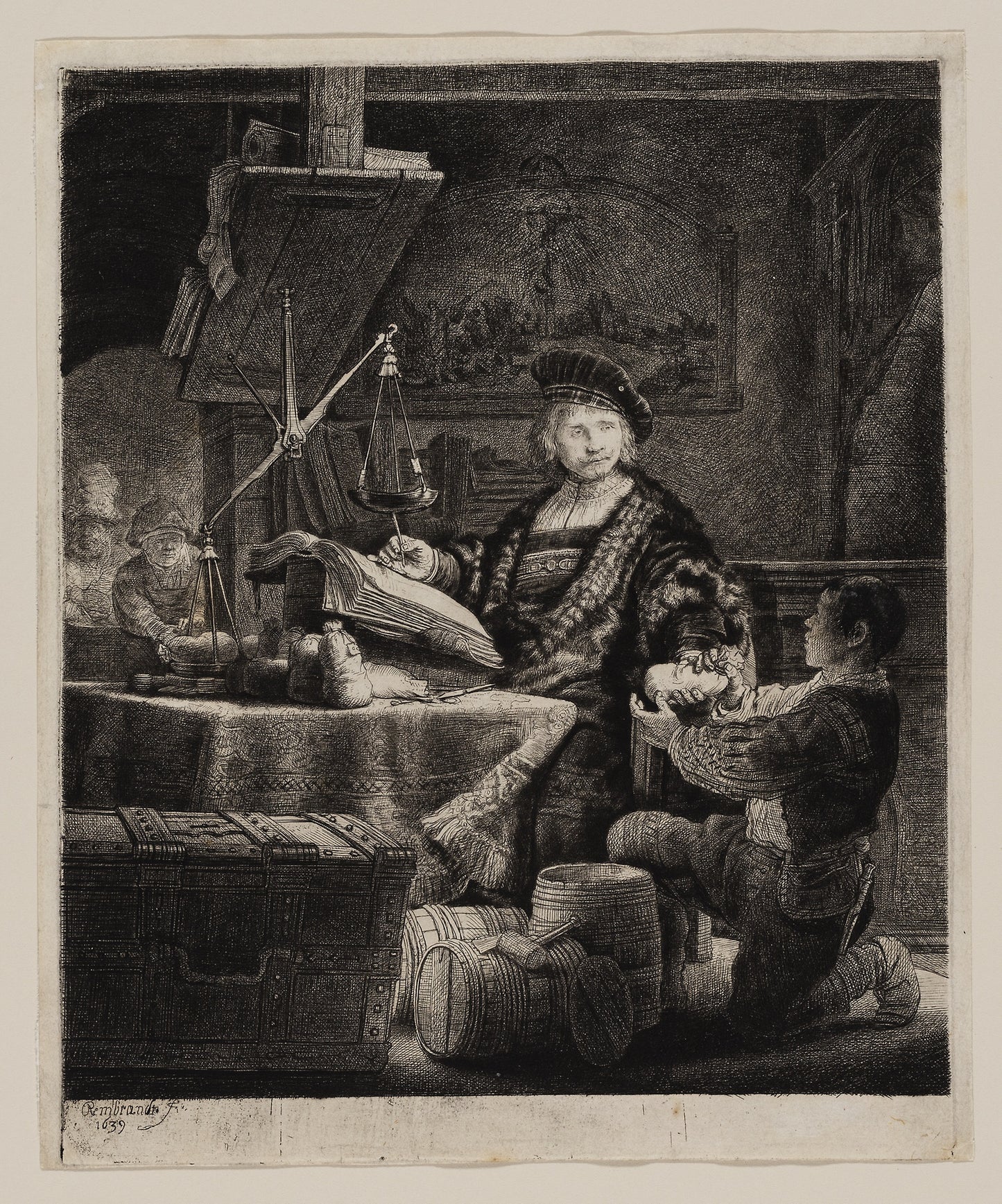 Jan Uytenbogaert, “The Goldweigher” -  Rembrandt van Rijn,  Poster Print Wall Art
