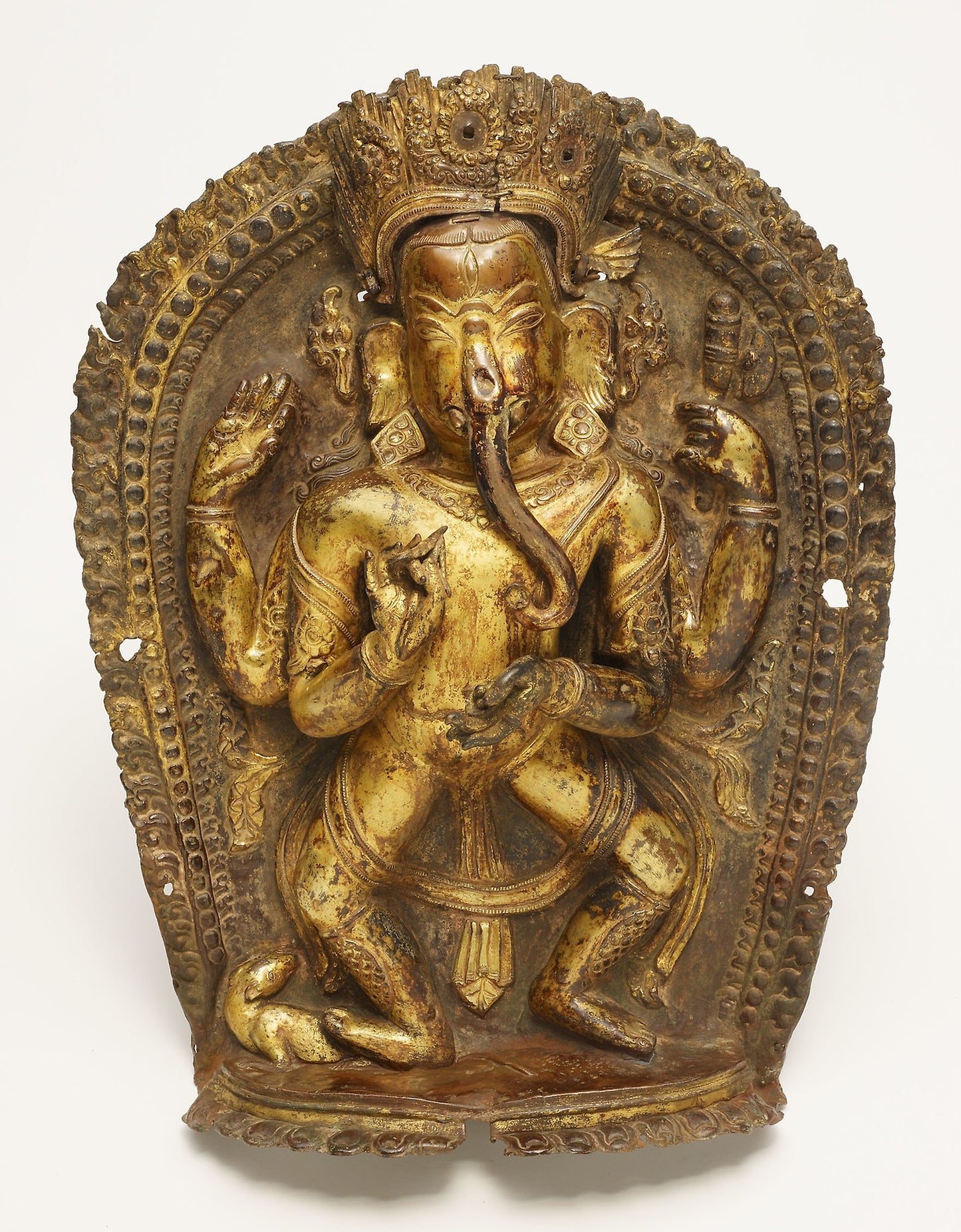 Four-Armed Dancing God Ganesha with His Rat Mount -  Nepal,  Poster Print Wall Art