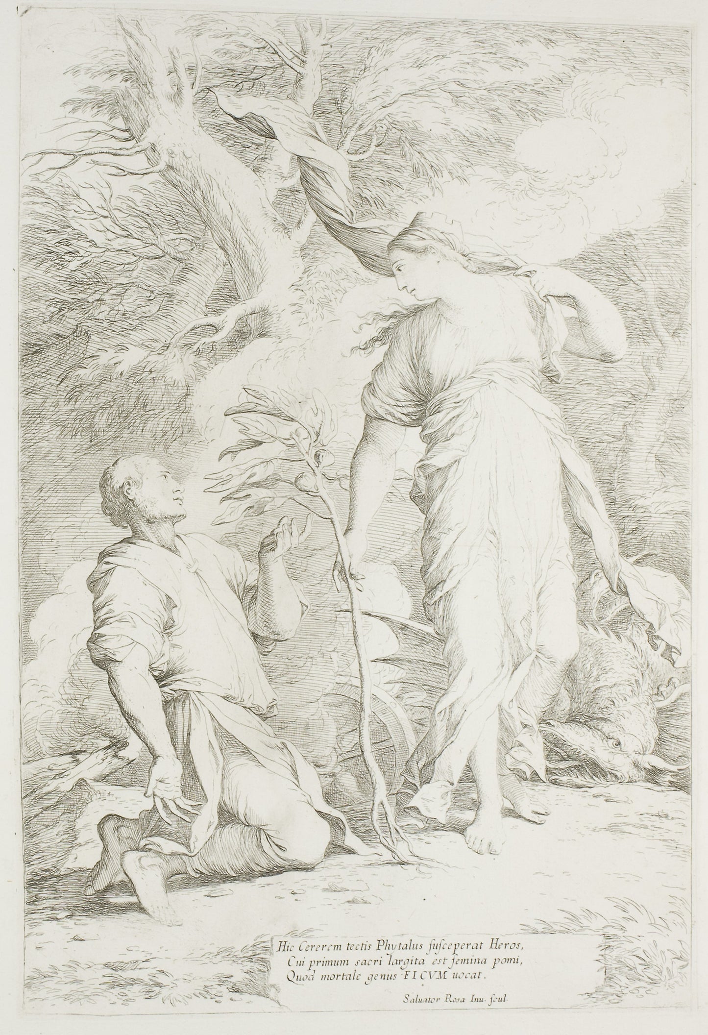 Ceres and Phytalus -  Salvator Rosa,  Poster Print Wall Art