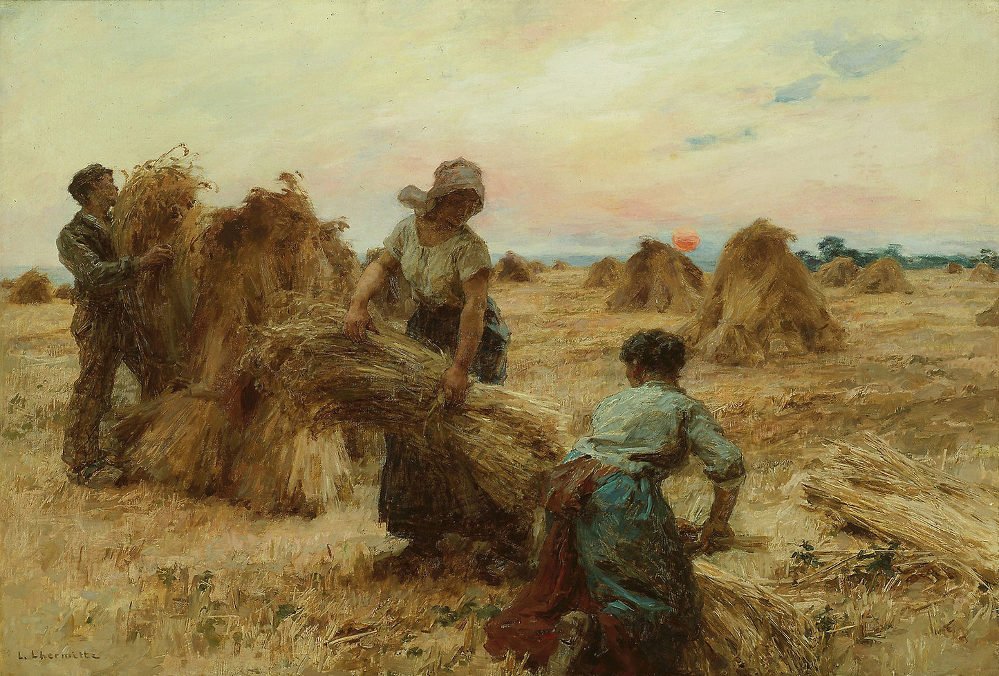 The Harvesters -  Léon Augustin Lhermitte,  Poster Print Wall Art