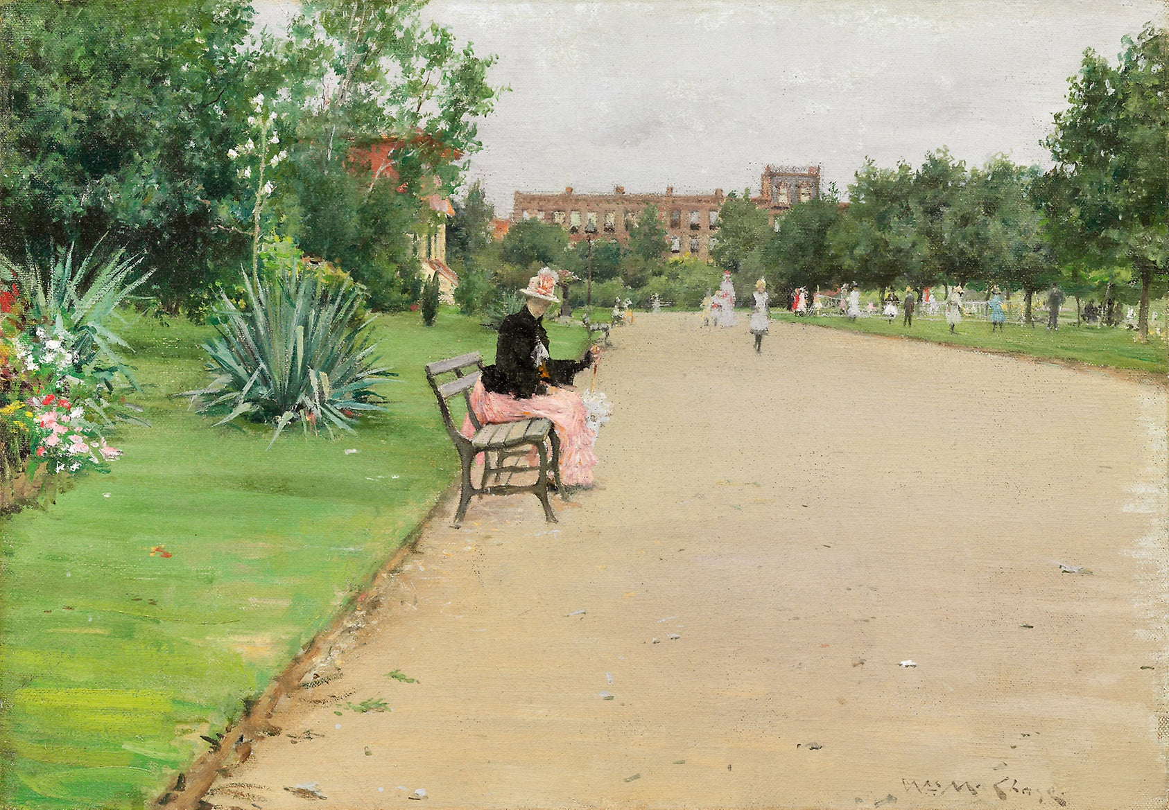 A City Park: William Merritt Chase,16x12"(A3) Poster