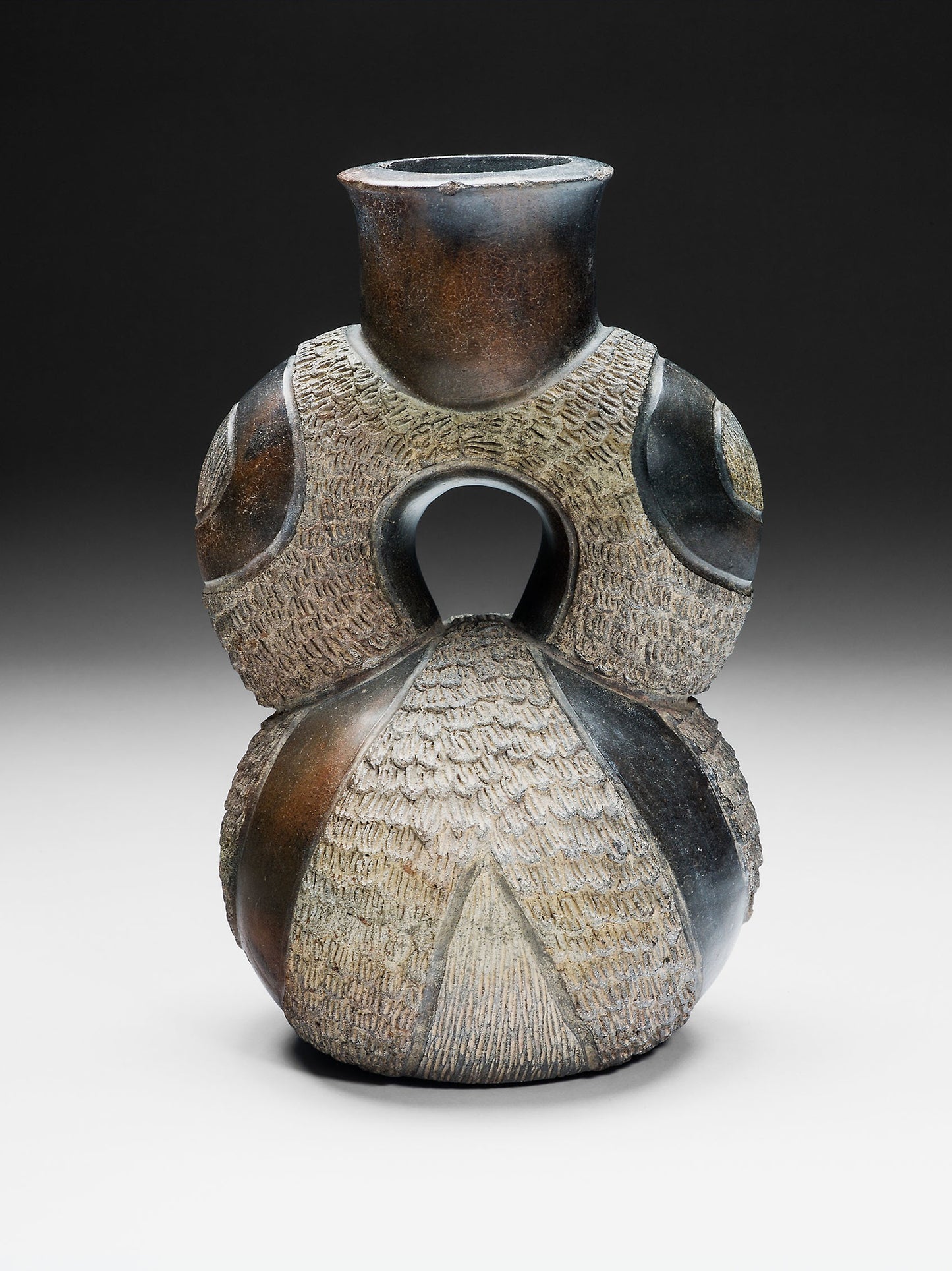 Stirrup Vessel with Textured Surface -  Chavín,  Poster Print Wall Art