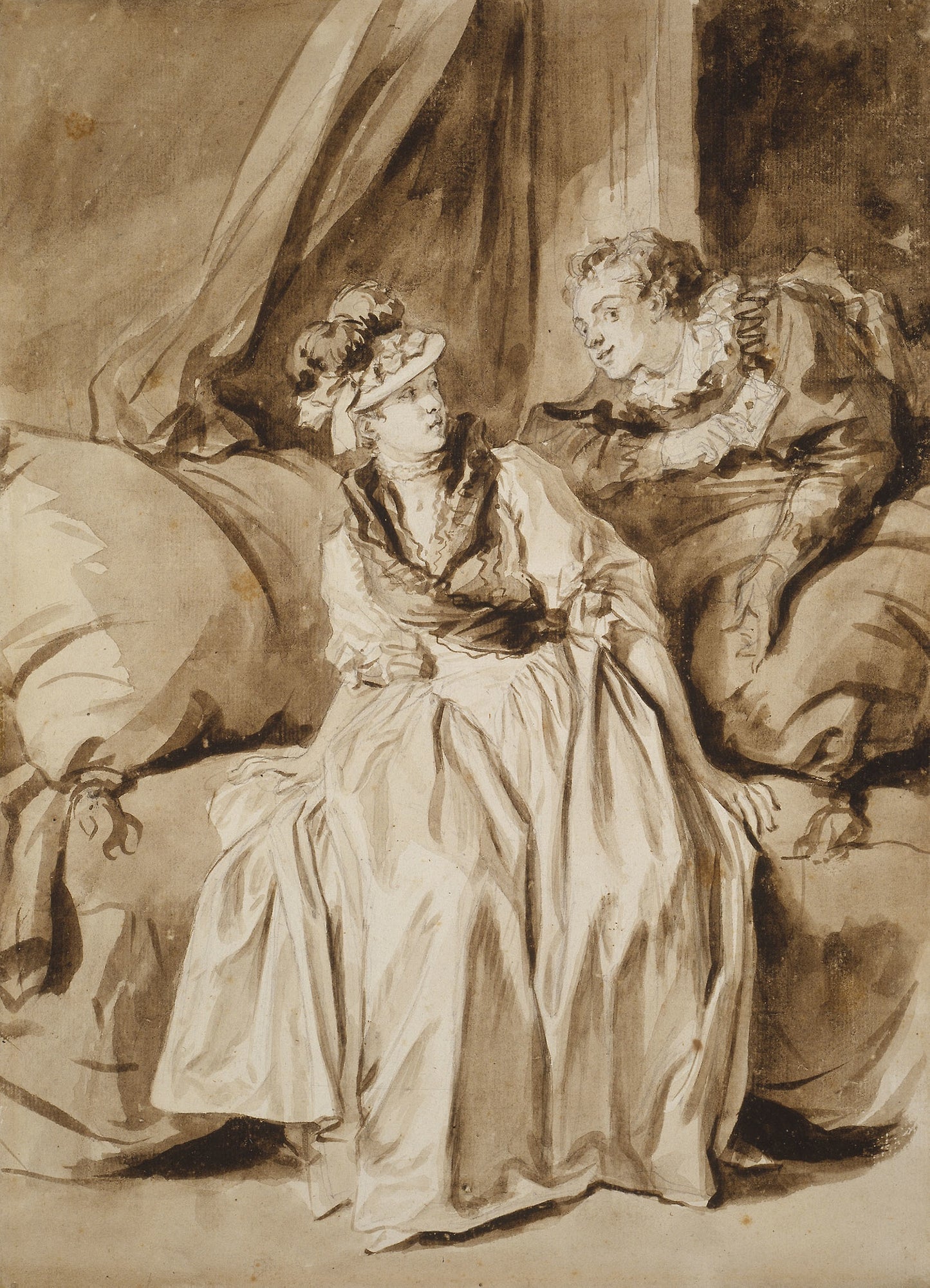 The Letter, or The Spanish Conversation: Jean-Honoré Fragonard, Poster Print Wall Art