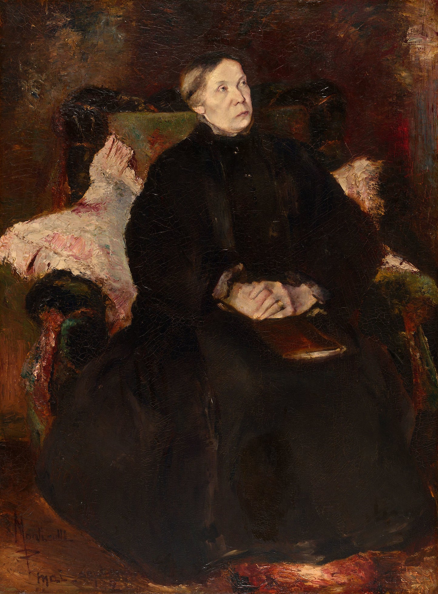Portrait of a Lady: Adolphe-Joseph-Thomas Monticelli, attributed to, Poster Print Wall Art