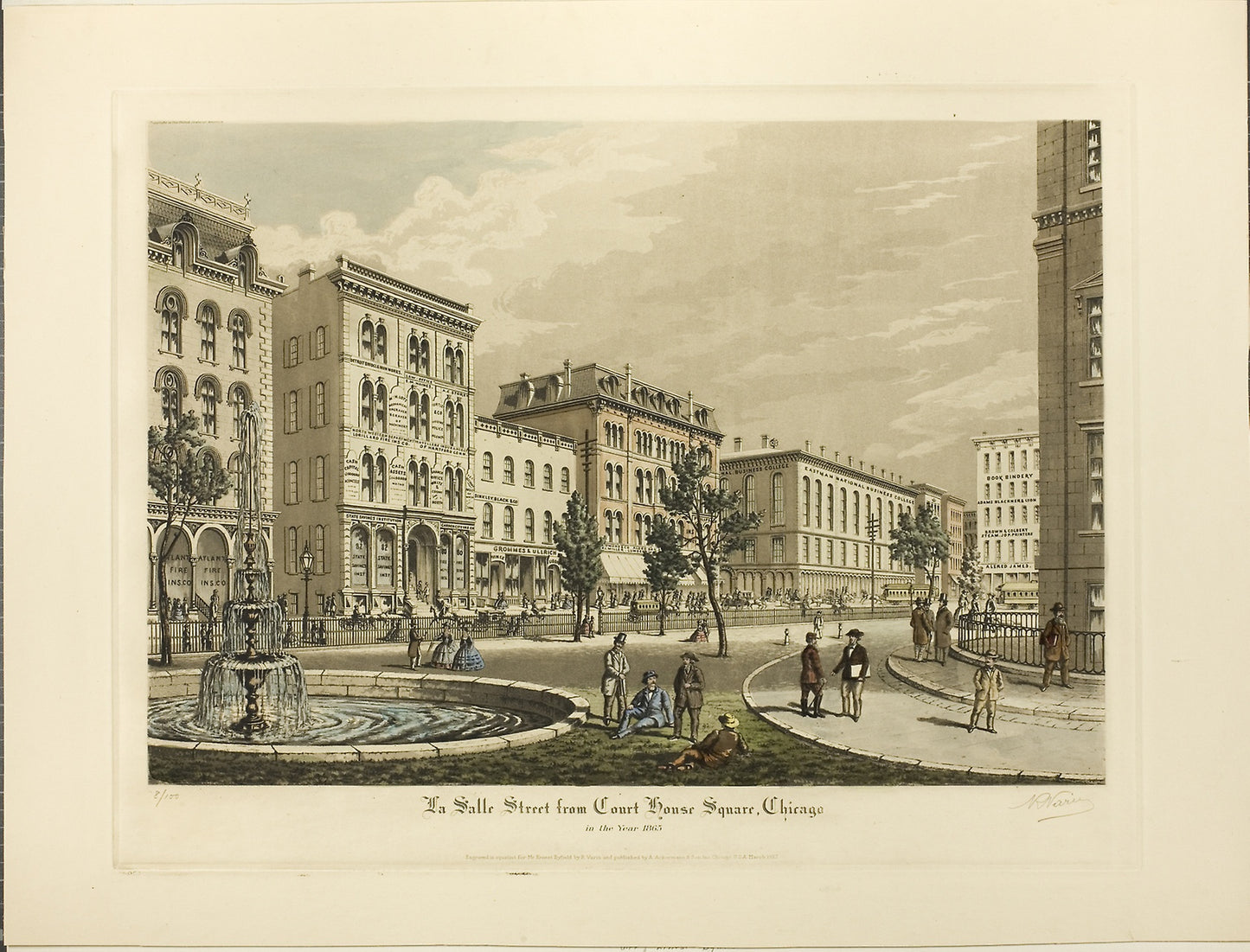 La Salle Street from Court House Square, Chicago, in the Year 1865 -  Raoul Varin,  Poster Print Wall Art