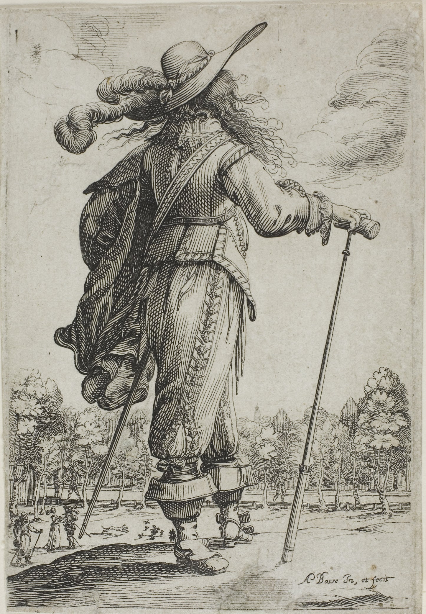 The Garden of French Nobility (The King’s Officer): Abraham Bosse, Poster Print Wall Art