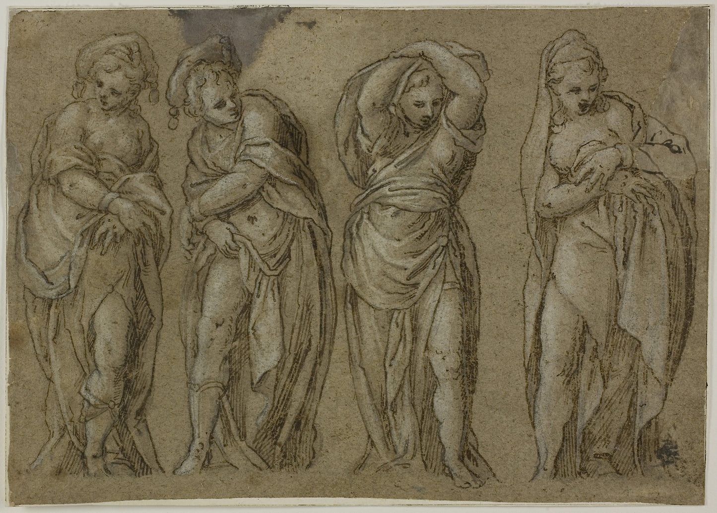 Four Standing Draped Female Figures -  Paolo Farinati or his circle,  Poster Print Wall Art