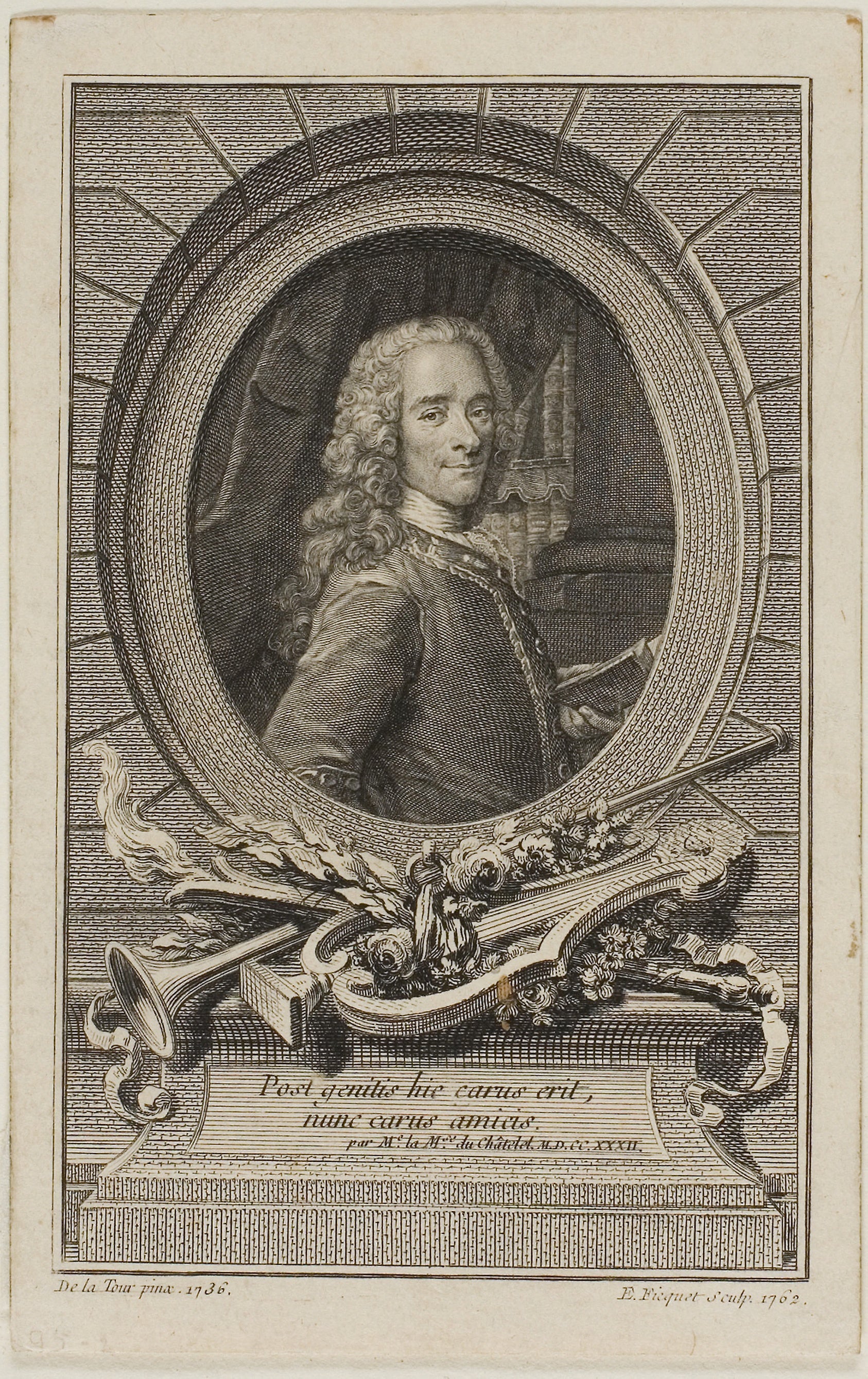 Voltaire: Etienne Ficquet (French, 1719-1794),16x12"(A3) Poster