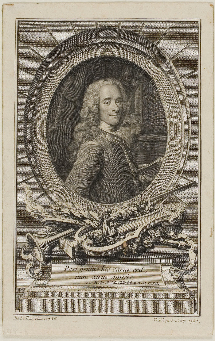 Voltaire: Etienne Ficquet (French, 1719-1794),16x12