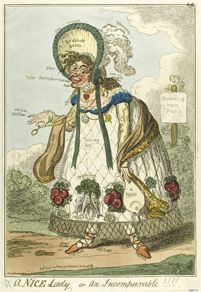 A Nice Lady or an Incomparable!!!! by  George Cruikshank (English, 1792-1878), 23x16"( A2 size) Poster Print