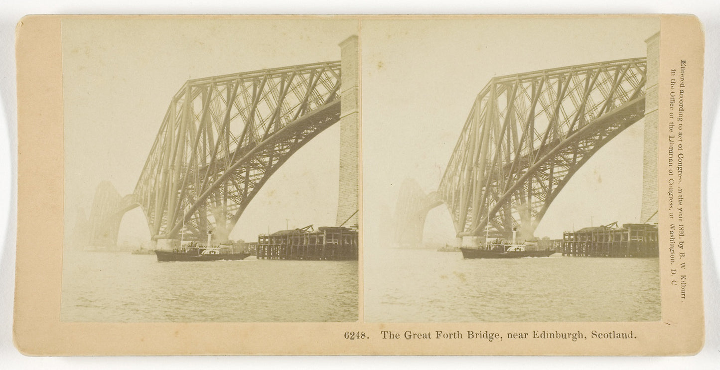 The Great Forth Bridge, Near Edinburgh, Scotland -  B. W. Kilburn,  Poster Print Wall Art
