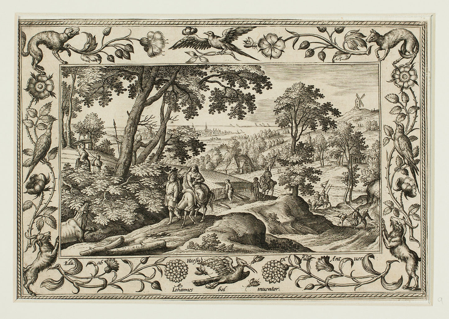 The Flight into Egypt, from Landscapes with Old and New Testament Scenes and Hunting Scenes -  Adriaen Collaert (Flemish, c. 1560–1618) ,  Poster Print Wall Art