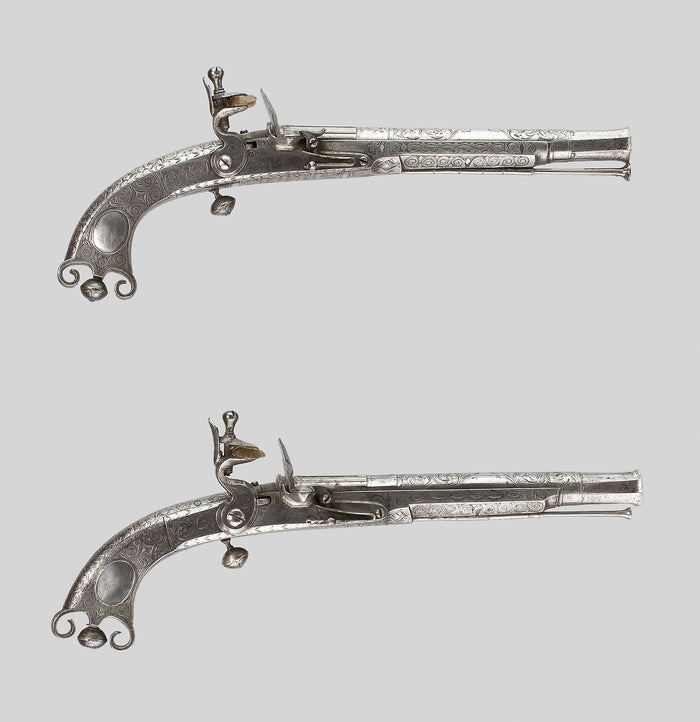 Pair of Flintlock Pistols: Scottish, Doune,16x12