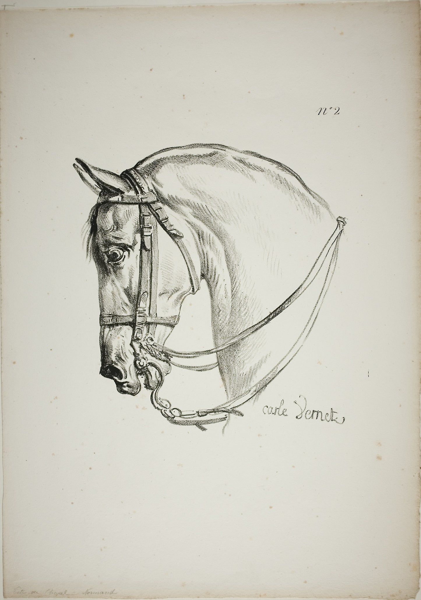 Detail of Horse's Head, Enlarged to Triple Size, Norman Royal Guard, No. 2 -  Carle Vernet (French, 1758-1836),  Poster Print Wall Art