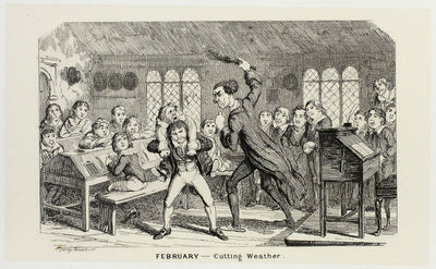 February - Cutting Weather from George Cruikshank's Steel Etchings to The Comic Almanacks: 1835-1853: George Cruikshank (English, 1792-1878),16x12"(A3) Poster