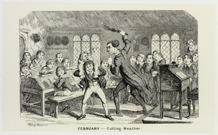 February - Cutting Weather from George Cruikshank's Steel Etchings to The Comic Almanacks: 1835-1853: George Cruikshank (English, 1792-1878),16x12