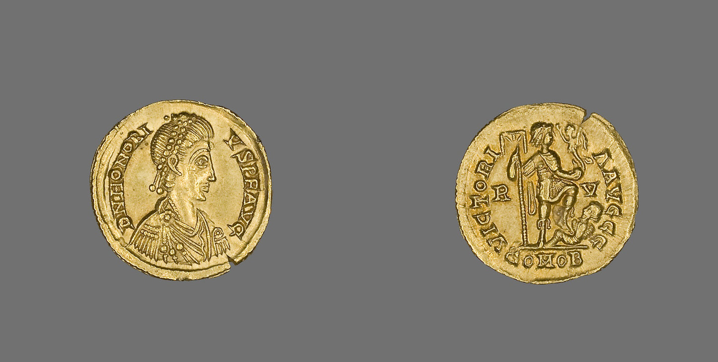 Solidus (Coin) of Honorius: Byzantine, minted in Ravenna, Italy,16x12"(A3) Poster