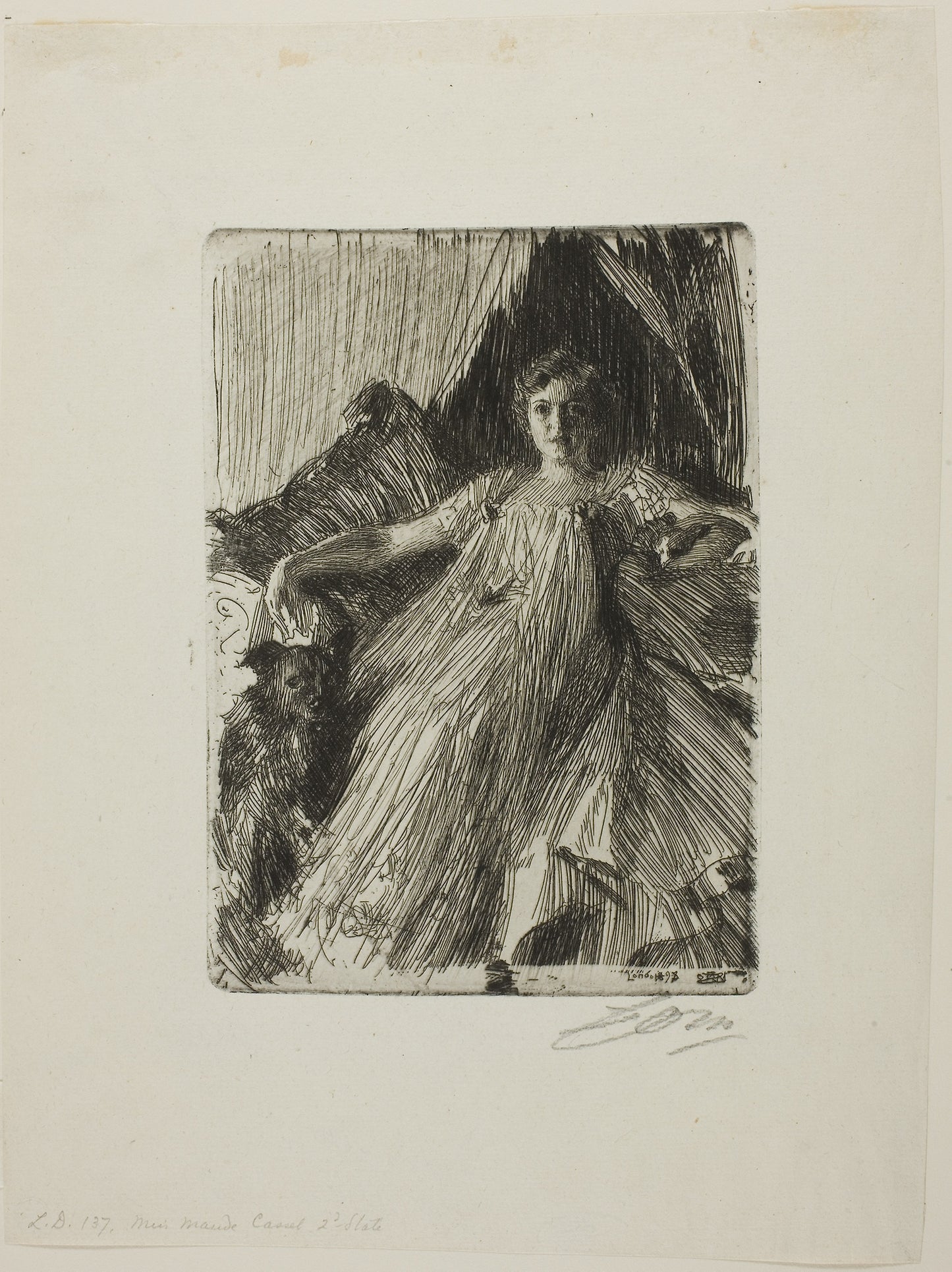Maud Cassel (Mrs. Ashley) -  Anders Zorn,  Poster Print Wall Art