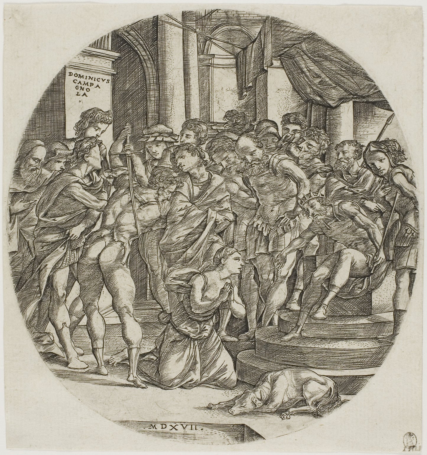 The Beheading of Saint Catherine -  Domenico Campagnola,  Poster Print Wall Art