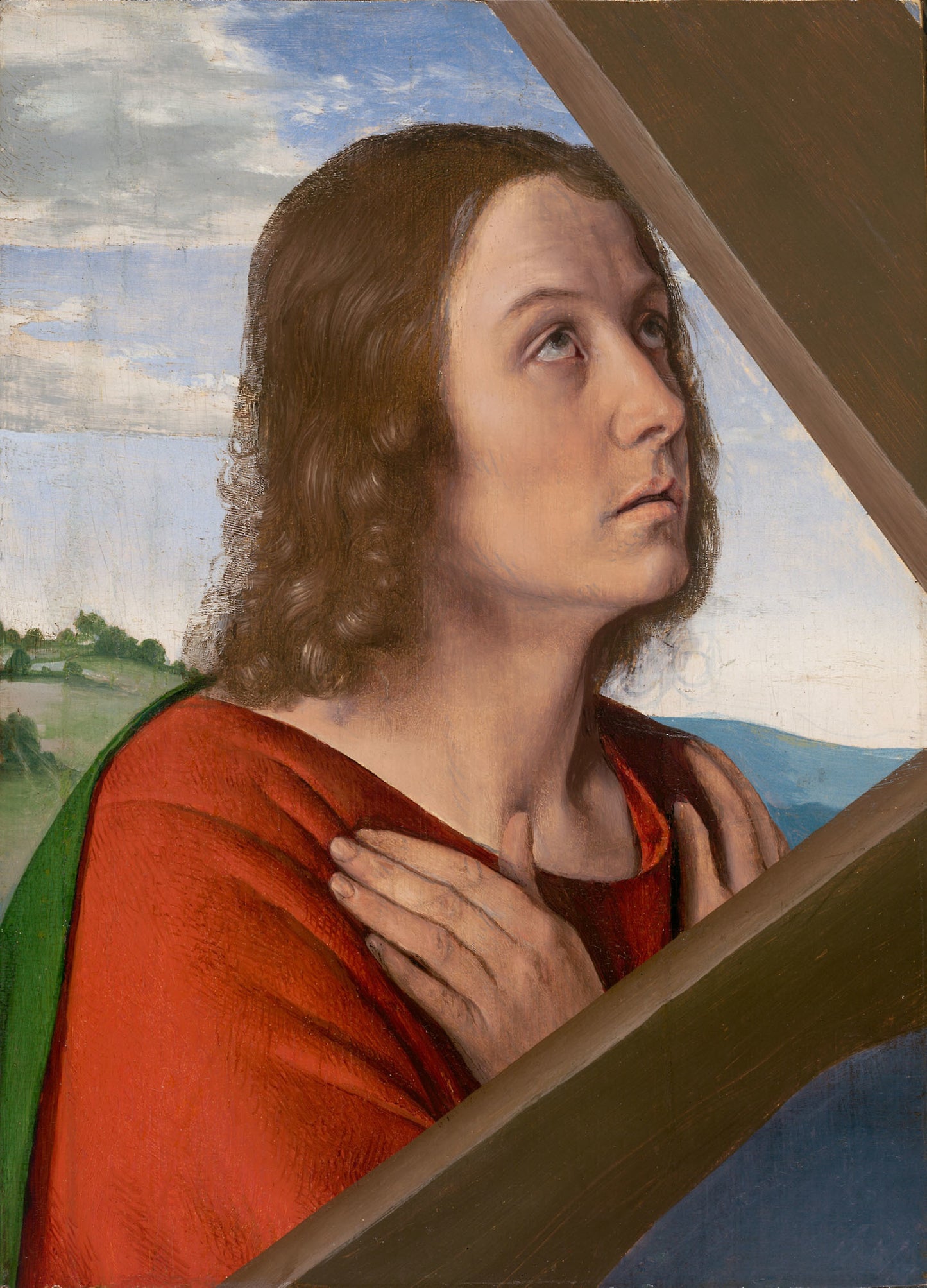 Fragment from Christ Carrying the Cross -  Saint John the Evangelist -  Jean Hey, known as the Master of Moulins,  Poster Print Wall Art