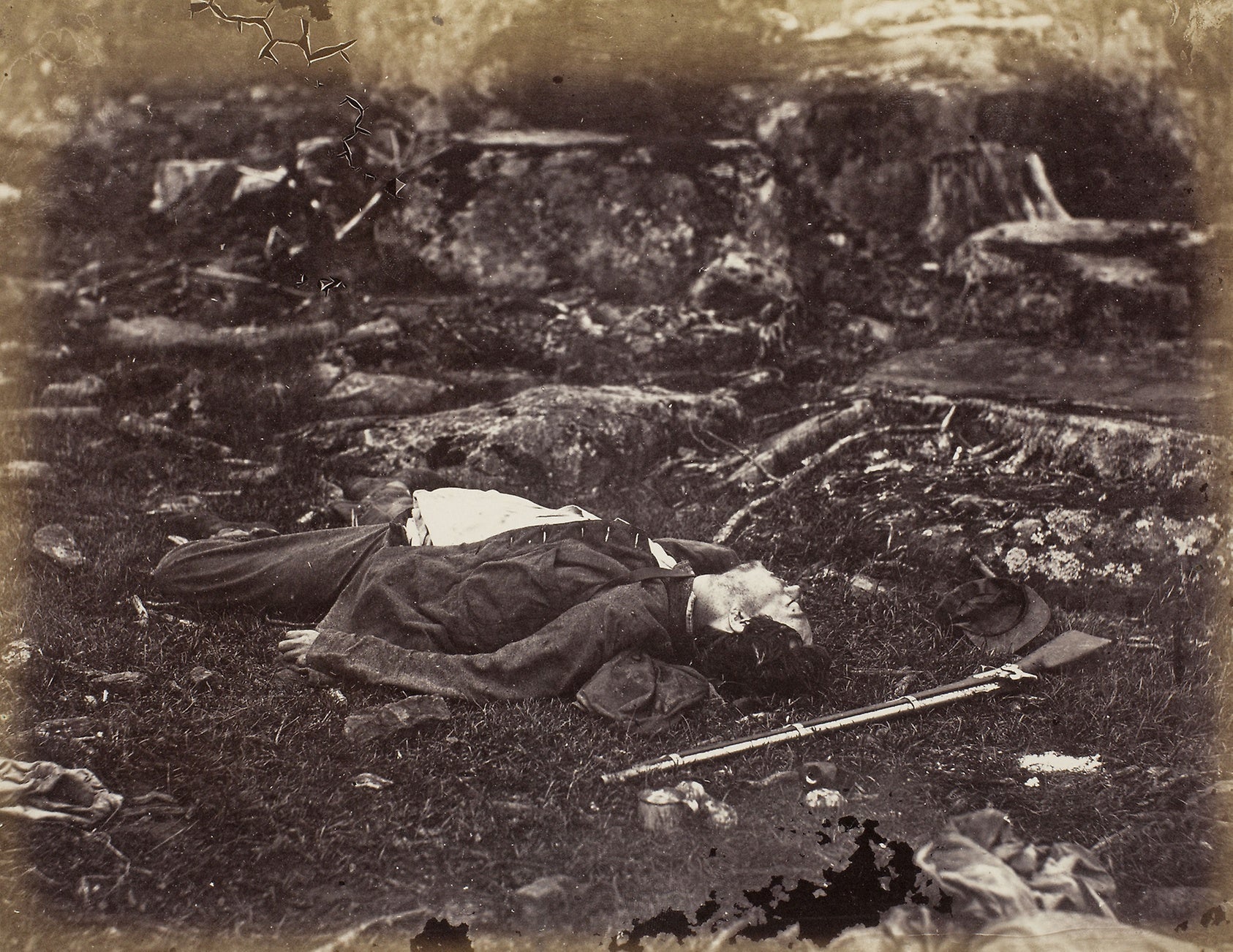 A Sharpshooter's Last Sleep, Gettysburg, Pennsylvania: Alexander Gardner,16x12"(A3) Poster