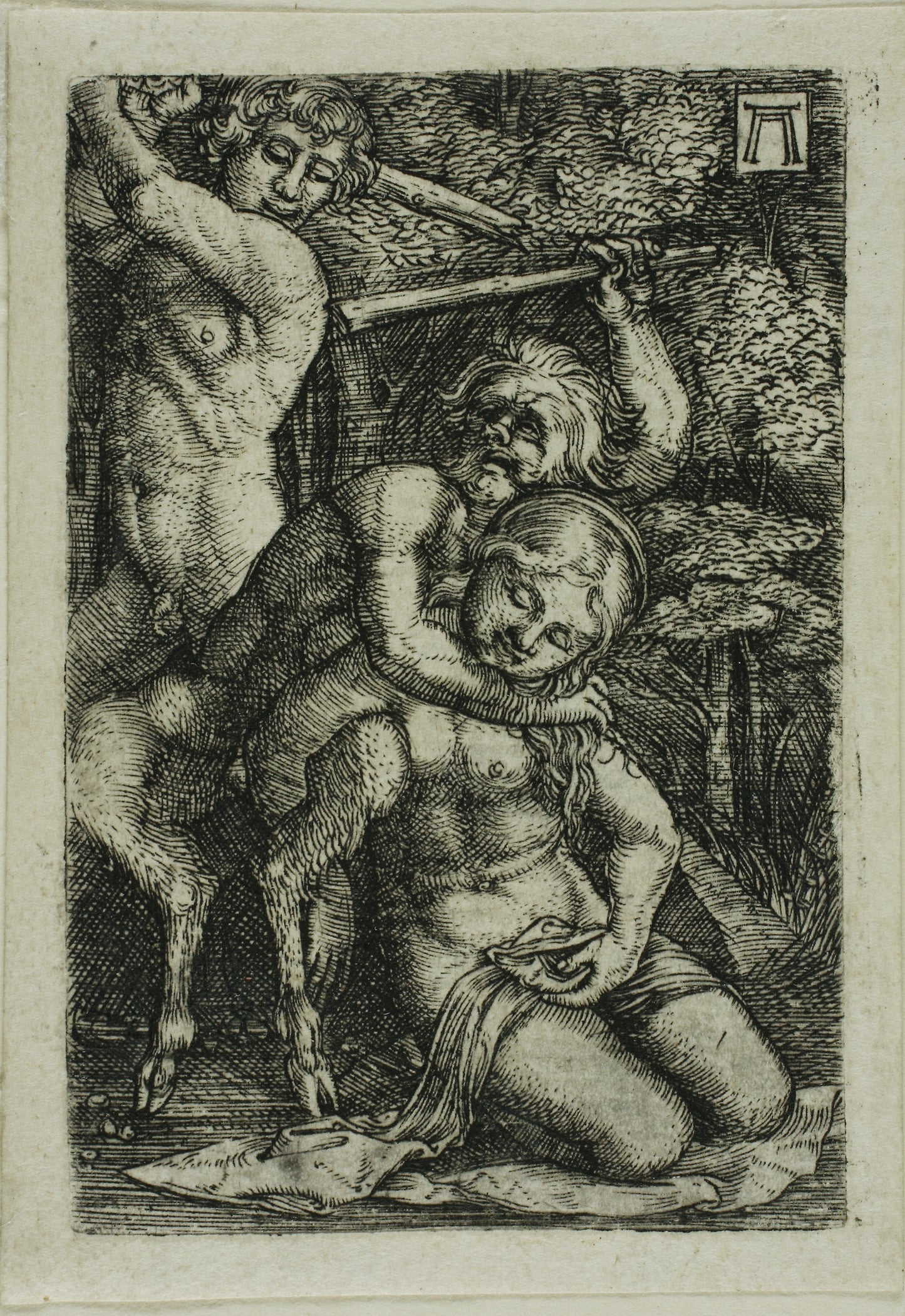 Two Satyrs Fighting Over a Nymph -  Albrecht Altdorfer (German, c.1480-1538),  Poster Print Wall Art