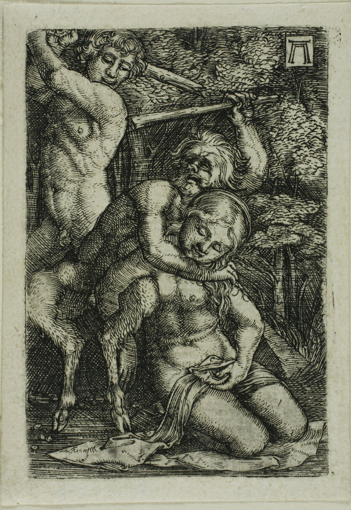 Two Satyrs Fighting Over a Nymph: Albrecht Altdorfer (German, c.1480-1538),16x12