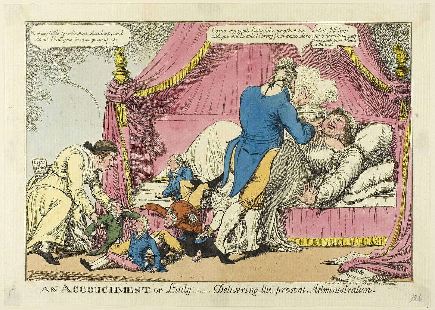 An Accouchment -  Charles WIlliams (English, active 1797-1830),  Poster Print Wall Art