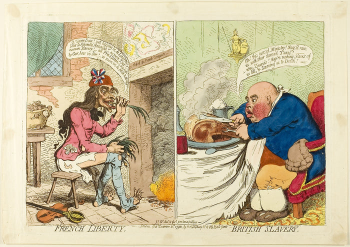 French Liberty, British Slavery: James Gillray (English, 1756-1815),16x12