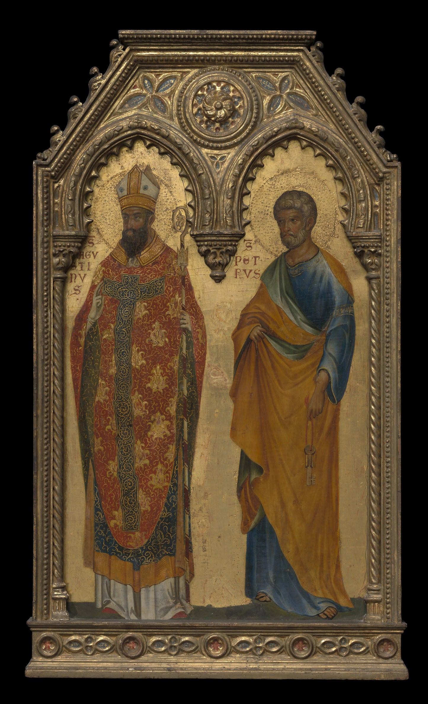 Saints Augustine and Peter -  Paolo Veneziano and workshop,  Poster Print Wall Art